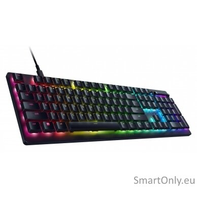 Razer Gaming Keyboard Deathstalker V2 Pro Gaming Keyboard Detachable braided fiber Type-C cable; 70 million keystroke lifespan RGB LED light US Wired Black Low-Profile Optical Switches (Clicky) 2