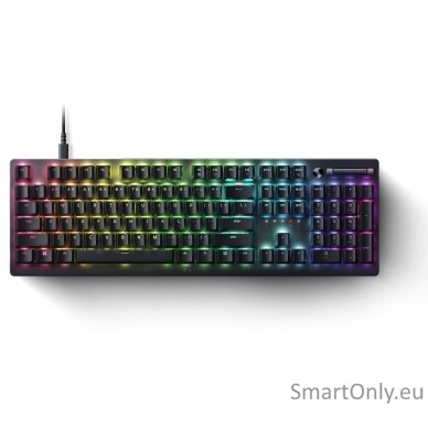 Razer Gaming Keyboard Deathstalker V2 Pro Gaming Keyboard Detachable braided fiber Type-C cable; 70 million keystroke lifespan RGB LED light US Wired Black Low-Profile Optical Switches (Clicky)