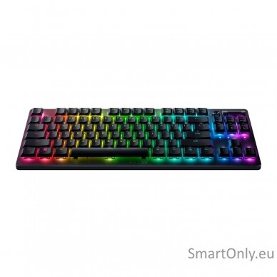 Razer Gaming Keyboard Deathstalker V2 Pro Tenkeyless Gaming Keyboard Ultra-Long 50-hour Battery Life; Detachable braided fiber Type-C cable RGB LED light US Wireless Black Bluetooth Wireless connection Optical Switches (Linear) 1