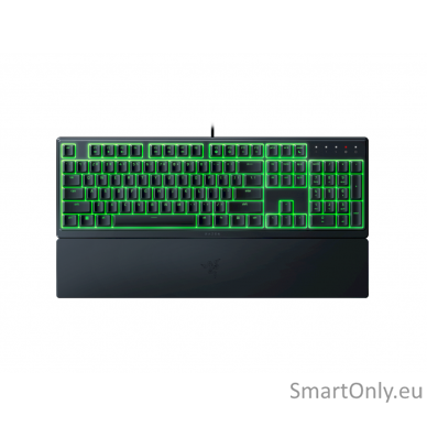 Razer Gaming Keyboard Ornata V3 X Gaming keyboard Cable routing options; Razer Synapse enabled; Fully programmable keys with on-the-fly macro recording; 6-key roll over; Gaming mode option; Braided fiber cable 1000 Hz Ultrapolling; Soft cushioned gaming-g