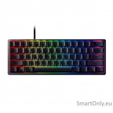 Razer Huntsman Mini Gaming keyboard 60% form factor; Doubleshot PBT keycaps with side-printed secondary functions RGB LED light US Wired Linear Optical RED