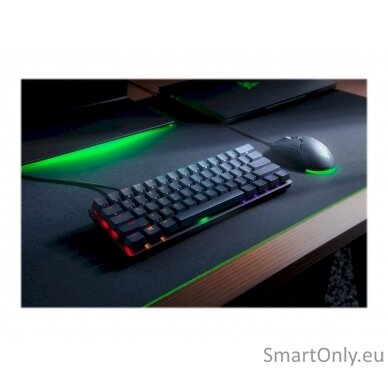 Razer Huntsman Mini Gaming keyboard 60% form factor; Doubleshot PBT keycaps with side-printed secondary functions RGB LED light US Wired Linear Optical RED 7