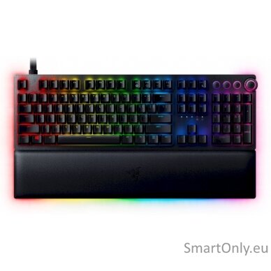 Razer Huntsman V2 Optical Gaming Keyboard Gaming keyboard Razer Chroma RGB customizable backlighting with 16.8 million color options; Underglow lighting; Magnetic plush leatherette wrist rest; Multi-functional digital dial with 4 media keys; N-key roll-ov 1