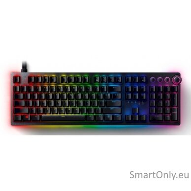 Razer Huntsman V2 Optical Gaming Keyboard Gaming keyboard Razer Chroma RGB customizable backlighting with 16.8 million color options; Underglow lighting; Magnetic plush leatherette wrist rest; Multi-functional digital dial with 4 media keys; N-key roll-ov 3