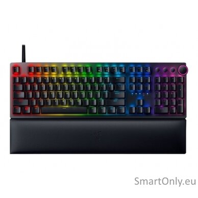 Razer Huntsman V2 Optical Gaming Keyboard Gaming Keyboard Razer Chroma RGB customizable backlighting with 16.8 million color options; Underglow lighting; Magnetic plush leatherette wrist rest; Multi-functional digital dial with 4 media keys; N-key roll-ov 5