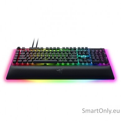 Razer Mechanical Gaming Keyboard BlackWidow V4 Pro Gaming Keyboard 5052 Aluminum Alloy Top Case; 5 dedicated macros keys; 3 dedicated macro side buttons; 2-side underglow on main chassis with 3-side underglow on wrist-rest; Up to 8,000 Hz polling rate RGB 3