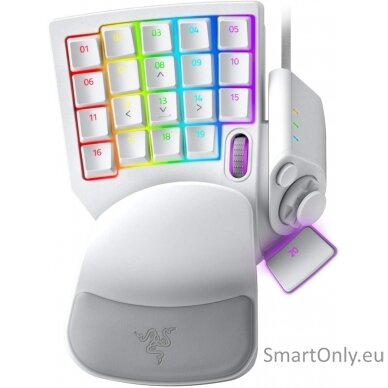 Razer Tartarus Pro Gaming Keypad, Wired, White Razer Tartarus Pro Gaming Keypad Razer Analog Optical Switches, Dual-Function Keys, Adjustable actuation, 32 programmable keys, Unlimited macro length and 8 quick-toggle profiles RGB LED light Wired