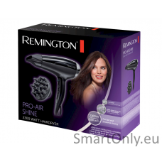 Remington Hair Dryer | D5215 Pro-Air Shine | 2300 W | Number of temperature settings 3 | Ionic function | Diffuser nozzle | Black