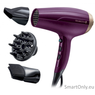 Remington | Hair Dryer | D5219 | 2300 W | Number of temperature settings 3 | Ionic function | Diffuser nozzle | Purple