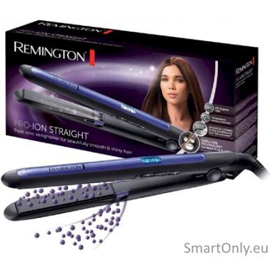 Remington Pro-Ion Hair Straightener | S7710 | Ceramic heating system | Ionic function | Display Digital | Temperature (min) 150 °C | Temperature (max) 230 °C | Blue/Black 3