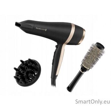 Remington Salon Smooth Hair Dryer Gift Set | D6940GP | 2100 W | Number of temperature settings 3 | Ionic function | Diffuser nozzle | Black 1