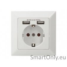 Safety socket for flush mounting with 2 USB ports | DA-70613