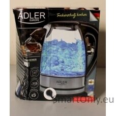 SALE OUT. Adler AD 1225 Cordless Water Kettle, 1.7L, 2000W, Anti-calc filter, Boil-dry protection, Rotary base 360 degree | Adler | Kettle | AD 1225 | Standard | 2000 W | 1.7 L | Glass | 360° rotational base | Stainless steel/Black | DAMAGED PACKAGING, SC