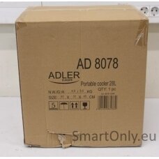 SALE OUT. Adler AD 8078 Portable cooler 28 L | Adler | Portable cooler | AD 8078 | Energy efficiency class F | Chest | Free standing | Height 43.5 cm | Total net capacity 28 L | Grey | DAMAGED PACKAGING, SCRATCHES ON BACK