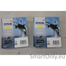 SALE OUT. Epson T7604 ink, Yellow Epson T7604 Ink Cartridge, Yellow, DAMAGED PACKAGING