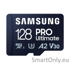 Samsung | MicroSD Card | PRO Ultimate | 128 GB | microSDXC Memory Card | Flash memory class U3, V30, A2 | SD adapter