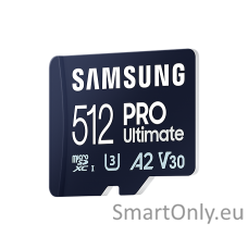 Samsung | MicroSD Card | PRO Ultimate | 512 GB | microSDXC Memory Card | Flash memory class U3, V30, A2 | SD adapter