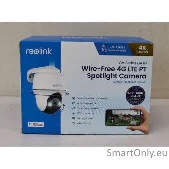 SALE OUT. Reolink Go Series G440 4K 4G LTE Wire Free Camera, White, DAMAGED PACKAGING | 4K 4G LTE Wire Free Camera | Go Series G440 | Dome | 8 MP | Fixed | IP64 | H.265 | MicroSD (Max. 128GB) | DAMAGED PACKAGING