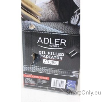 SALE OUT. Adler AD 7815 Oil-Filled Radiator, 7 Ribs, 3 Heating Powers: 600W-900W-1500W, White | Adler | Oil-Filled Radiator | AD 7815 | Oil Filled Radiator | 1500 W | Number of power levels 3 | White | DAMAGED PACKAGING 2