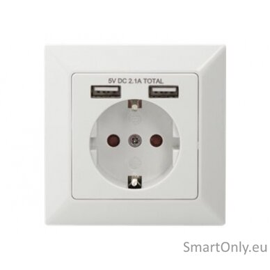 Safety socket for flush mounting with 2 USB ports | DA-70613 1