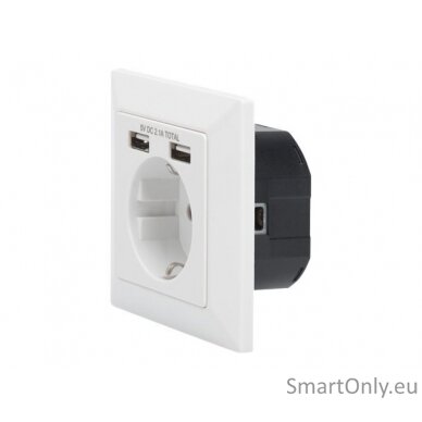 Safety socket for flush mounting with 2 USB ports | DA-70613