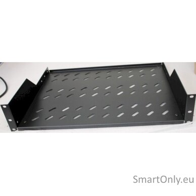 SALE OUT. 2U Fixed Shelf for Racks | DN-19 TRAY-2-SW | DAMAGED PACKAGING  | 2U Fixed Shelf for Racks | DN-19 TRAY-2-SW | DAMAGED PACKAGING | Black | Perfect for storage of components which are not 483 mm (19”) suitable. Slim design which takes space of 2  3