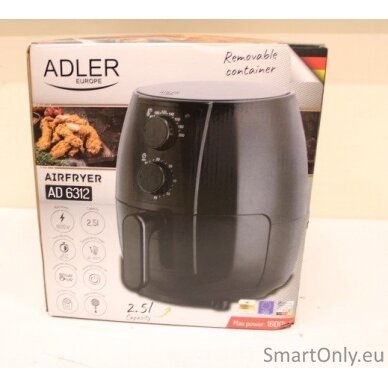 SALE OUT. Adler AD 6312 Airfryer Oven, 2,5 l, Black | Adler | Airfryer Oven | AD 6312 | Power 1600 W | Capacity 2.5 L | Convection | Black | DAMAGED PACKAGING, SCRATCHES ON TOP 4