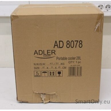 SALE OUT. Adler AD 8078 Portable cooler 28 L | Adler | Portable cooler | AD 8078 | Energy efficiency class F | Chest | Free standing | Height 43.5 cm | Total net capacity 28 L | Grey | DAMAGED PACKAGING, SCRATCHES ON BACK