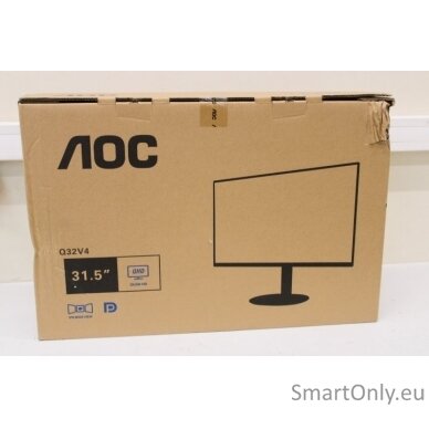 SALE OUT. AOC Q32V4 31.5" IPS/16:9/2560x1440/250cdm2/4ms/ HDMI DP | AOC | Monitor | Q32V4 | 31.5 " | IPS | QHD | 16:9 | 75 Hz | 4 ms | 2560 x 1440 | 250 cd/m² | Headphone out (3.5mm) | HDMI ports quantity 1 | Warranty 36 month(s) | DAMAGED PACKAGING