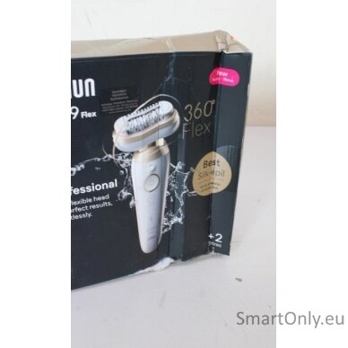 SALE OUT. Braun 9-011 3D Silk-epil 9 Flex Epilator, White/Gold | Braun Epilator | 9-011 3D Silk-epil 9 Flex | Operating time (max) 50 min | Number of power levels 2 | Wet & Dry | White/Gold | DAMAGED PACKAGING 5