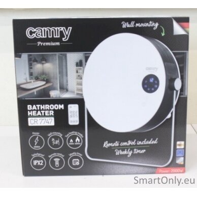 SALE OUT. Camry CR 7747 Bathroom heater, White | Camry | CR 7747 | Bathroom heater | 2000 W | Number of power levels 2 | White | DAMAGED PACKAGING | IPX 2 1