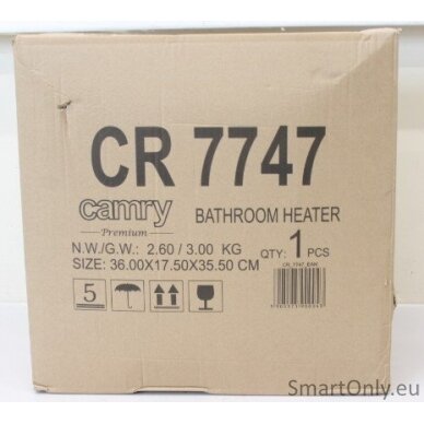 SALE OUT. Camry CR 7747 Bathroom heater, White | Camry | CR 7747 | Bathroom heater | 2000 W | Number of power levels 2 | White | DAMAGED PACKAGING | IPX 2