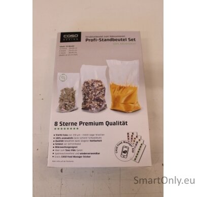 SALE OUT. Caso Stand-up Vacuum bags, 12 pcs 20x30 cm, 8 pcs 25x35 cm, 5 pcs 30x40 cm | Caso | Vacuum Bags | Stand-up | USED, MISSING FOUR  PSC BAGS, 20x30 cm