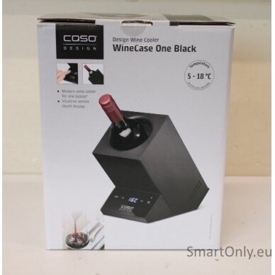 SALE OUT. Caso WineCase one Black, Wine cooler for one bottle, Black | Caso | Wine cooler for one bottle | WineCase One | Energy efficiency class Not apply | Free standing | Bottles capacity 1 | Black | USED, SCRATCHES ON SCREEN