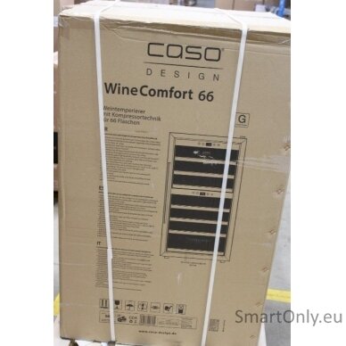 SALE OUT. Caso WineComfort 66 Wine cooler, DAMAGEED PACKAGING, DENT ON SIDE | Caso | Wine cooler | Wine Master 66 | Energy efficiency class G | Free standing | Bottles capacity Up to 66 bottles | Cooling type Compressor technology | Silver | DAMAGEED PACK