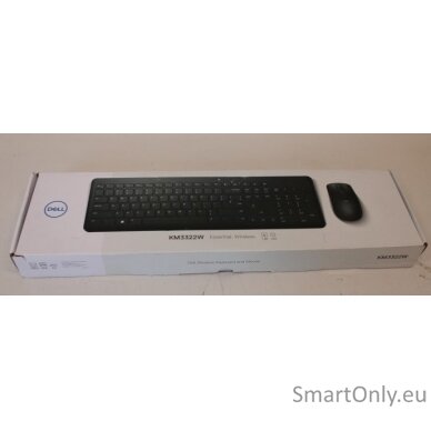 SALE OUT. Dell Keyboard and Mouse KM3322W Wireless US International, REFURBISHED | Dell Keyboard and Mouse | KM3322W | Keyboard and Mouse Set | Wireless | Batteries included | US | REFURBISHED | Black | Wireless connection