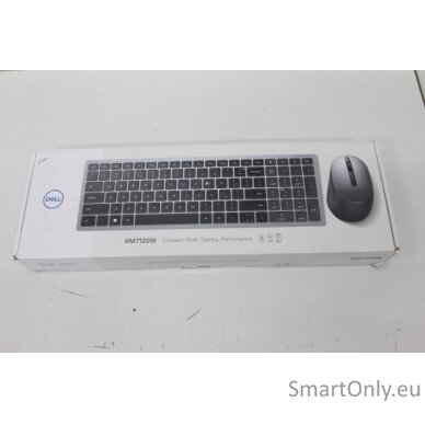 SALE OUT.  Dell | Keyboard and Mouse | KM7120W | Wireless | 2.4 GHz, Bluetooth 5.0 | Batteries included | US | REFURBISHED, DAMAGED PACKAGING | Bluetooth | Titan Gray | Numeric keypad | Wireless connection