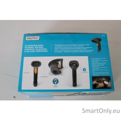 SALE OUT. DIGITUS 2D Bluetooth Barcode Scanner 200 scan/sec, with holder, UNPACKED, USED, SCRATCHED SCANNER SIDE AND TOP OF THE STAND | Digitus | 2D Bluetooth Barcode Scanner DA-81003 UNPACKED, USED, SCRATCHED SCANNER SIDE AND TOP OF THE STAND