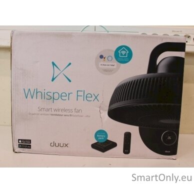 SALE OUT. Duux Whisper Flex Smart Fan with Battery Pack, Black | Duux | Smart Fan | Whisper Flex Smart Black with Battery Pack | Stand Fan | PACKAGE DAMAGED, UNPACKED, MISSING SCREWS | Black | Diameter 34 cm | Number of speeds 26 | Oscillation | 2-22 W |  3