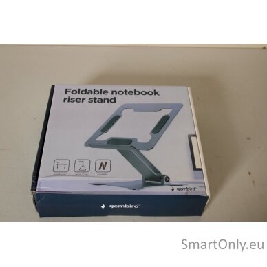 SALE OUT. Gembird NBS-D1-03 foldable notebook riser stand, silver, DAMAGED PACKAGING | Gembird DAMAGED PACKAGING