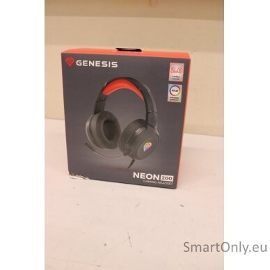 SALE OUT. GENESIS Neon 200 Gaming Headset, On-Ear, Wired, Microphone, Black | Genesis | Gaming Headset | Neon 200 | Wired | On-Ear | DAMAGED PACKAGING