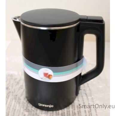 SALE OUT. Gorenje K15DWBK Kettle, Electric, Capacity 1.5 L, Power 2200 W, Stainless Steel, Black, DAMAGED PACKAGING, SCRATCHES | Kettle | K15DWBK | Electric | 2200 W | 1.5 L | Stainless steel | 360° rotational base | Black | DAMAGED PACKAGING, SCRATCHES 2