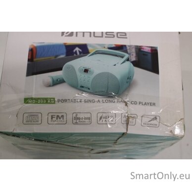 SALE OUT. Muse MD-203 KB Portable Sing-A-Long Radio CD Player, Blue | Muse Portable Sing-A-Long Radio CD Player | MD-203 KB | DAMAGED PACKAGING | AUX in | CD player | FM radio | Muse | Portable Sing-A-Long Radio CD Player | MD-203 KB | DAMAGED PACKAGING | 3