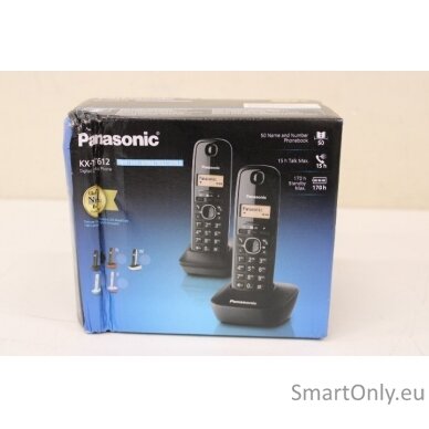 SALE OUT. Panasonic KX-TG1612FXH Cordless phones, Black | Panasonic | Cordless | KX-TG1612FXH | Built-in display | Caller ID | Black | Conference call | Phonebook capacity 50 entries | Wireless connection