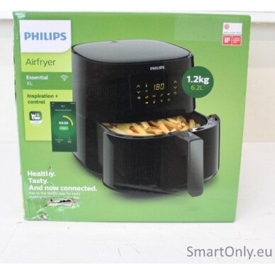 SALE OUT. Philips HD9280/70 Essential Air Fryer, Black | Philips | Air Fryer | Essential HD9280/70 | Power 2000 W | Capacity 6.2 L | Rapid Air technology | Black | DAMAGED PACKAGING