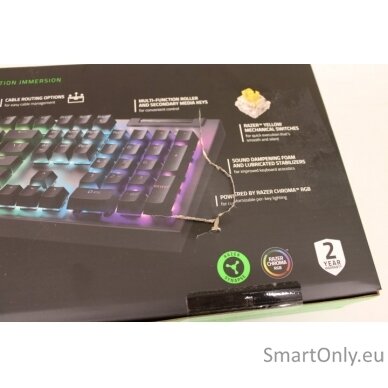 SALE OUT. Razer BlackWidow V4 X Mechanical Gaming Keyboard, Yellow Switch, US Layout, Wired, Black | Razer | Mechanical Gaming Keyboard | BlackWidow V4 X | Mechanical Gaming Keyboard | Wired | US | DAMAGED PACKAGING | Black | Yellow Mechanical Switches (L 1