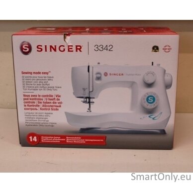 SALE OUT. Singer 3342 Fashion Mate™ Sewing Machine, White | Singer | Sewing Machine | 3342 Fashion Mate™ | Number of stitches 32 | Number of buttonholes 1 | White | DAMAGED PACKAGING