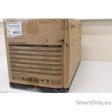 SALE OUT.CyberPower PR1500ELCD Smart App UPS Systems CyberPower Smart App UPS Systems PR1500ELCD 1500 VA 1350 W DAMAGED PACKAGING, SCRATCHES ON SIDE | CyberPower | Smart App UPS Systems | PR1500ELCD | 1500 VA | 1350 W | DAMAGED PACKAGING 1