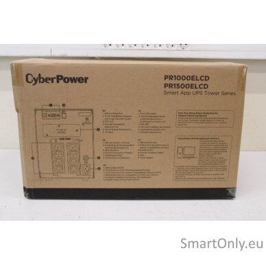 SALE OUT.CyberPower PR1500ELCD Smart App UPS Systems CyberPower Smart App UPS Systems PR1500ELCD 1500 VA 1350 W DAMAGED PACKAGING, SCRATCHES ON SIDE | CyberPower | Smart App UPS Systems | PR1500ELCD | 1500 VA | 1350 W | DAMAGED PACKAGING