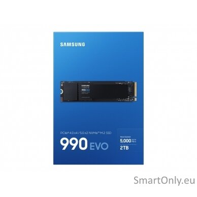 Samsung | 990 EVO | 2000 GB | SSD form factor M.2 2280 | Solid-state drive interface NVMe | Read speed 5000 MB/s | Write speed 4200 MB/s 4